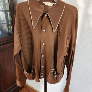 1950s mens vintage double knit shirt diplomat brand